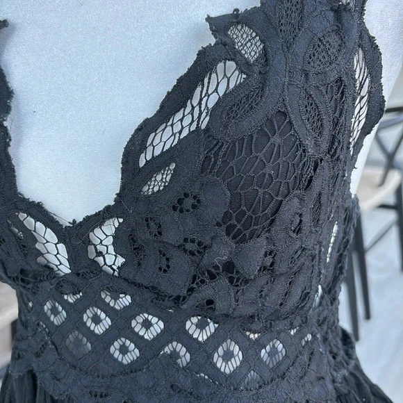 🚫 SOLD Free People Adell Cami Y2K Fairycore Black M - Picture 5 of 11